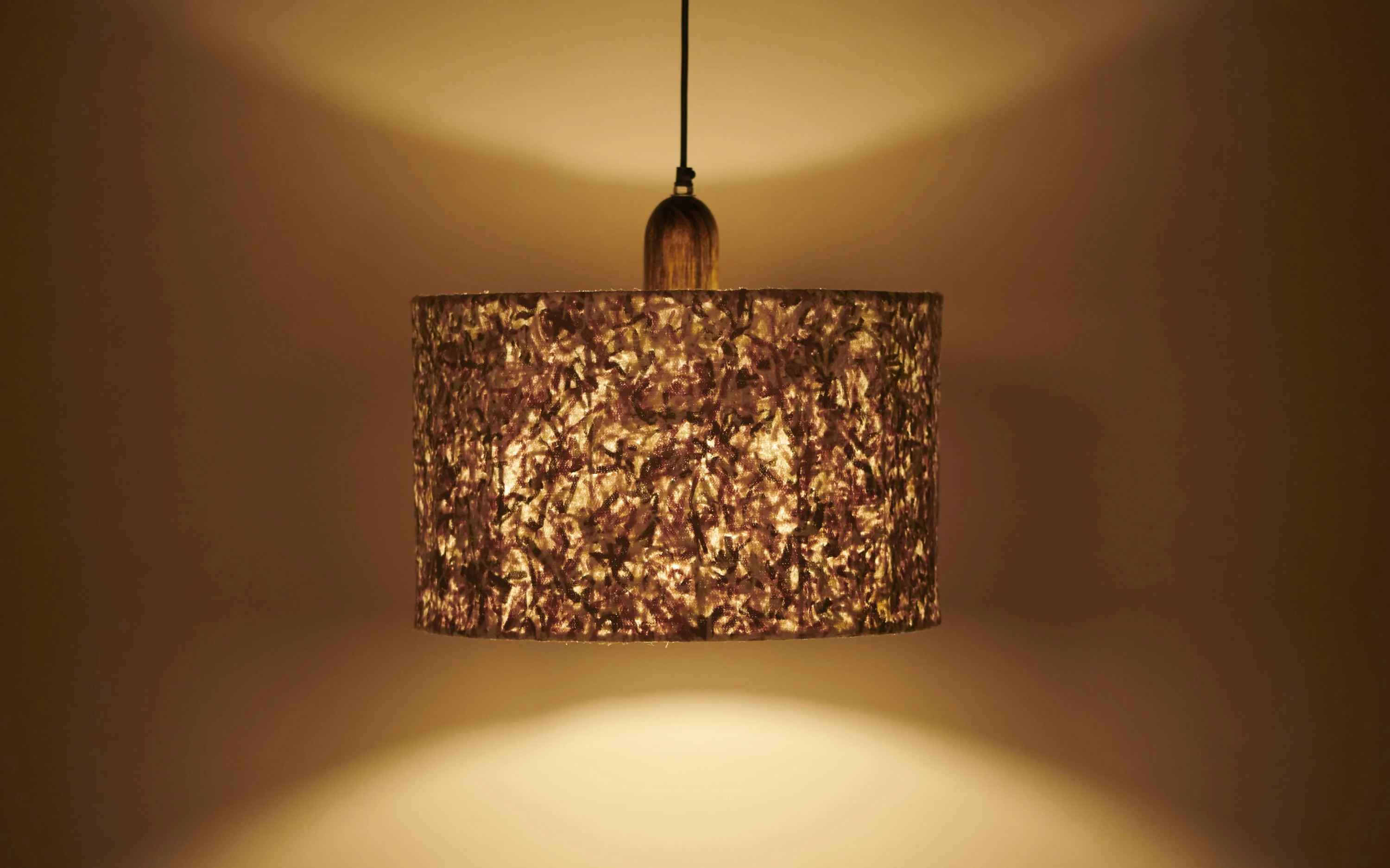 Flake Hanging Lamp Beige Drum