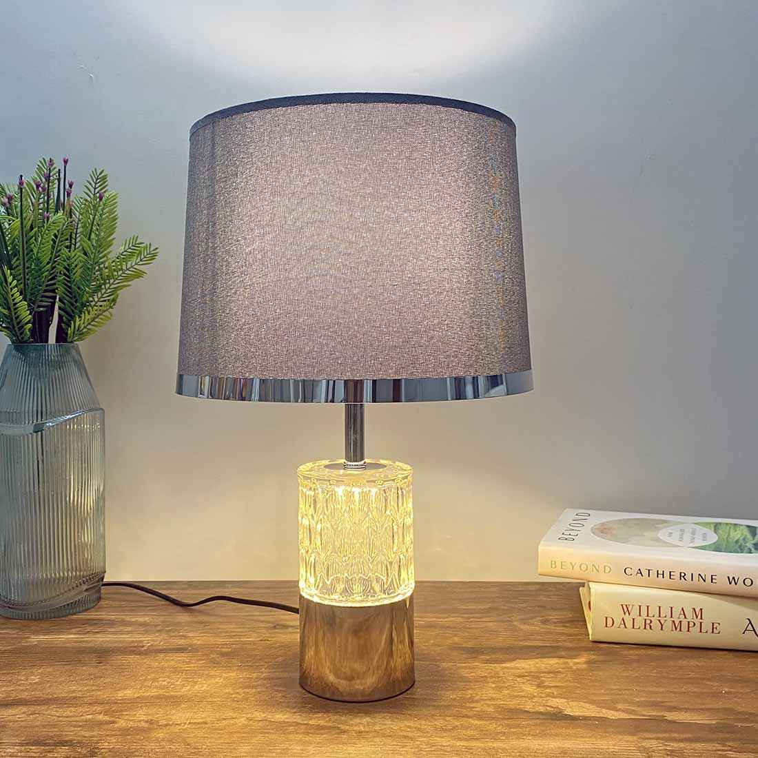 Bailey Grey Glass Cut -table Lamp