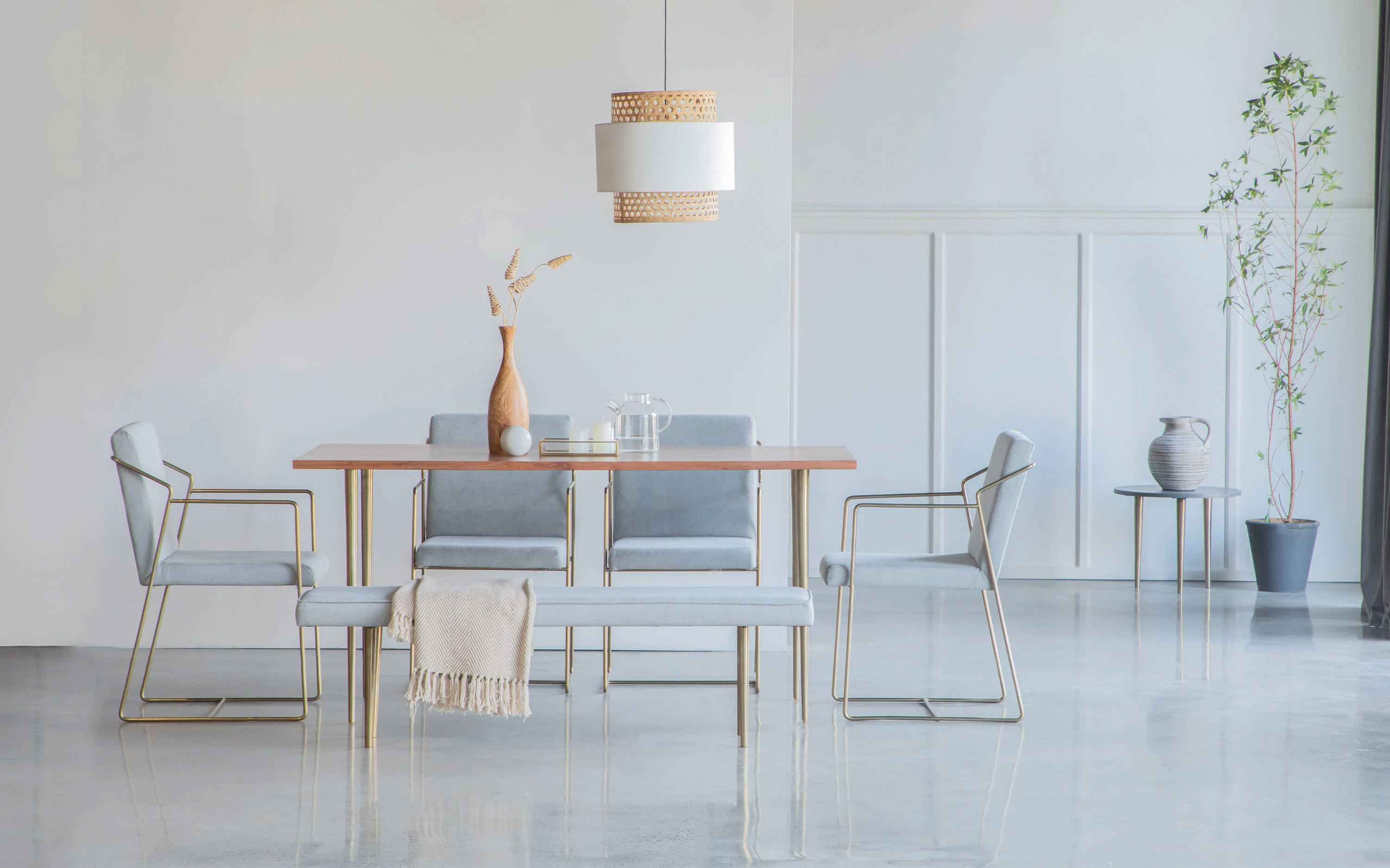 Toshi Dining Table With 4 Chairs And 1 Bench