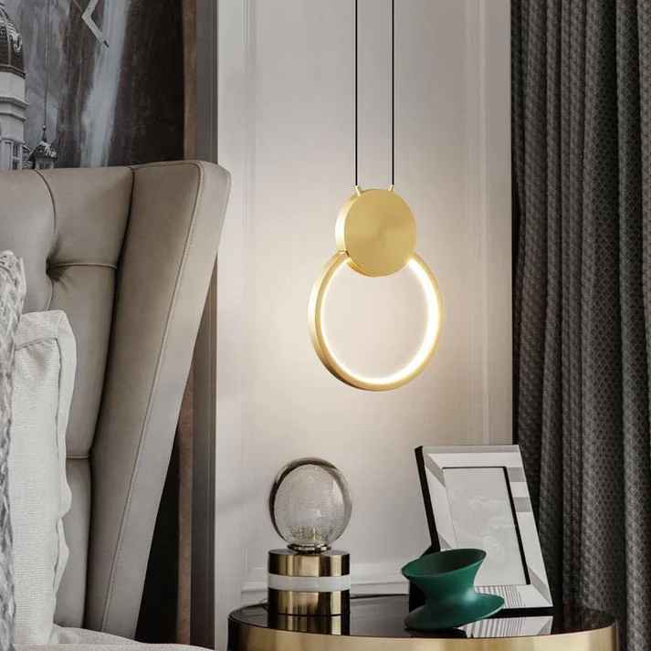 Gold Round Pendant Light