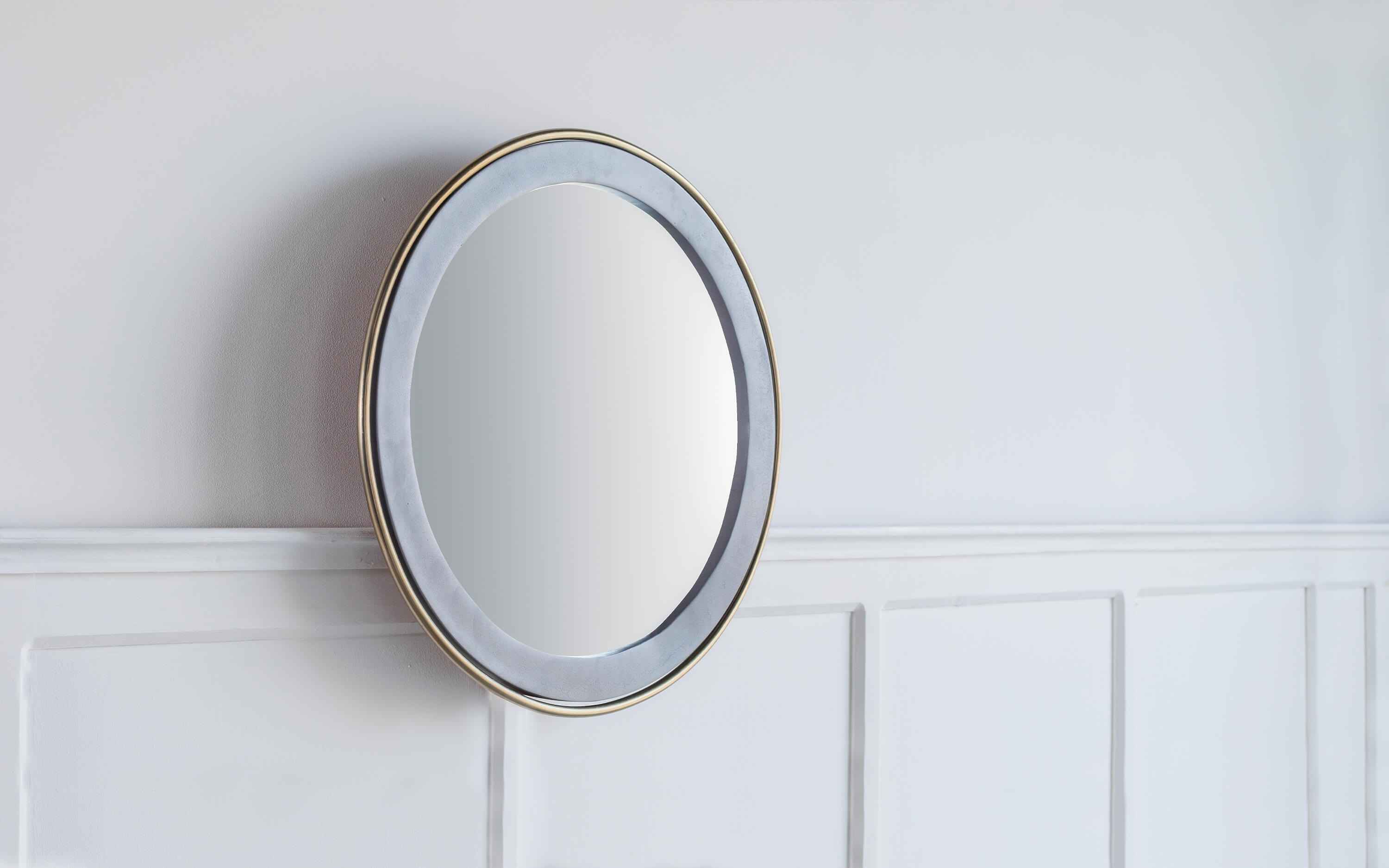 Toshi Round Mirror Cement