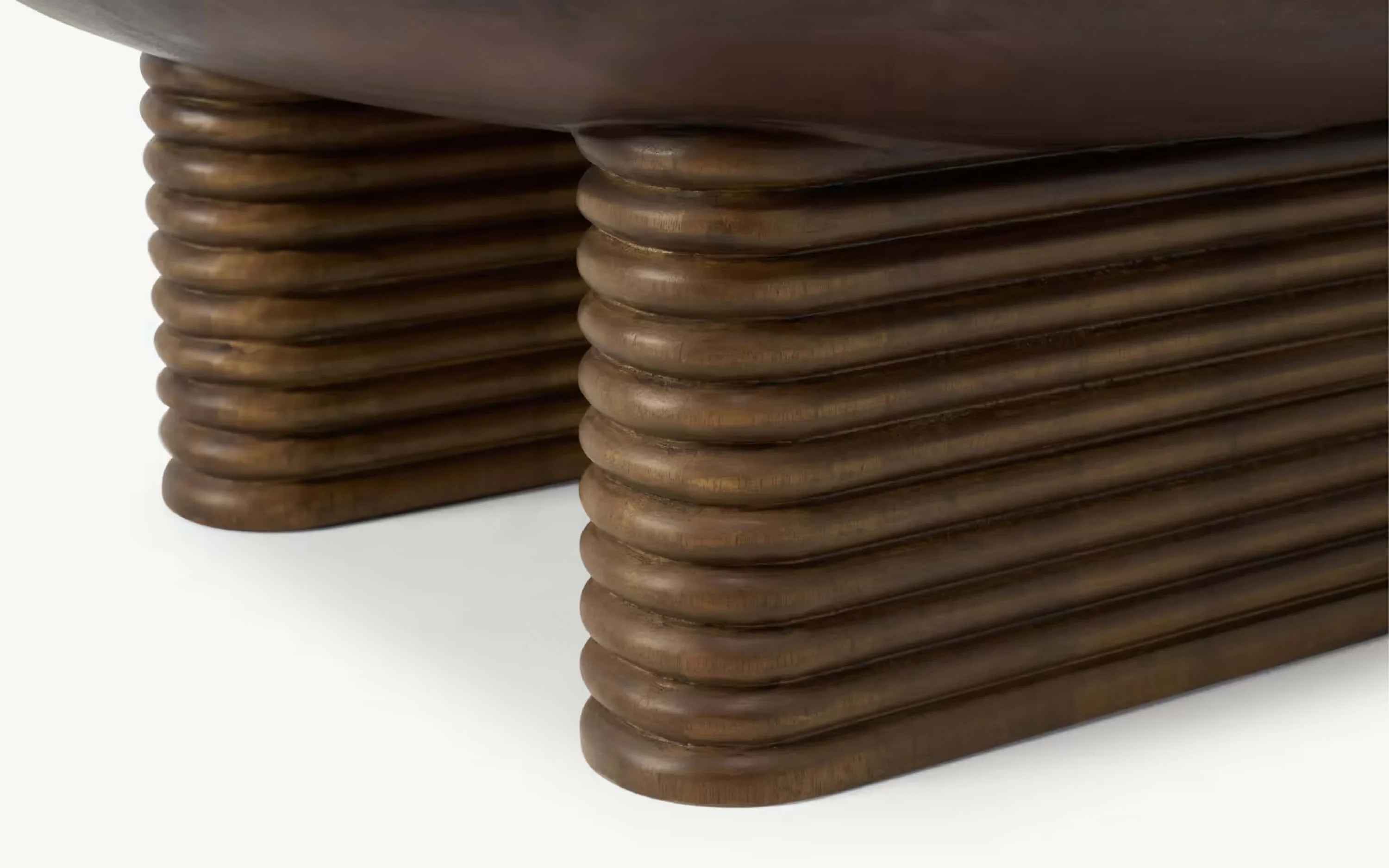 Ribbed Coffee Table Brown