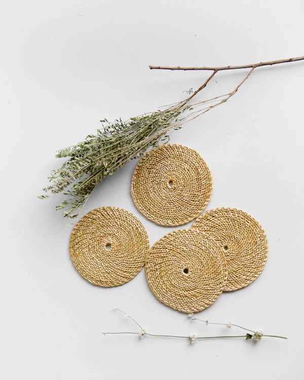 Grass Coasters & Placemat Set