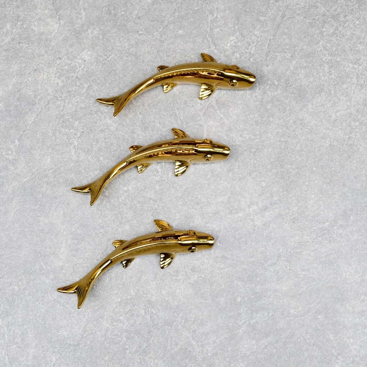 Finley Gold Fish Ceramic Wall Sculptures - Set of 3