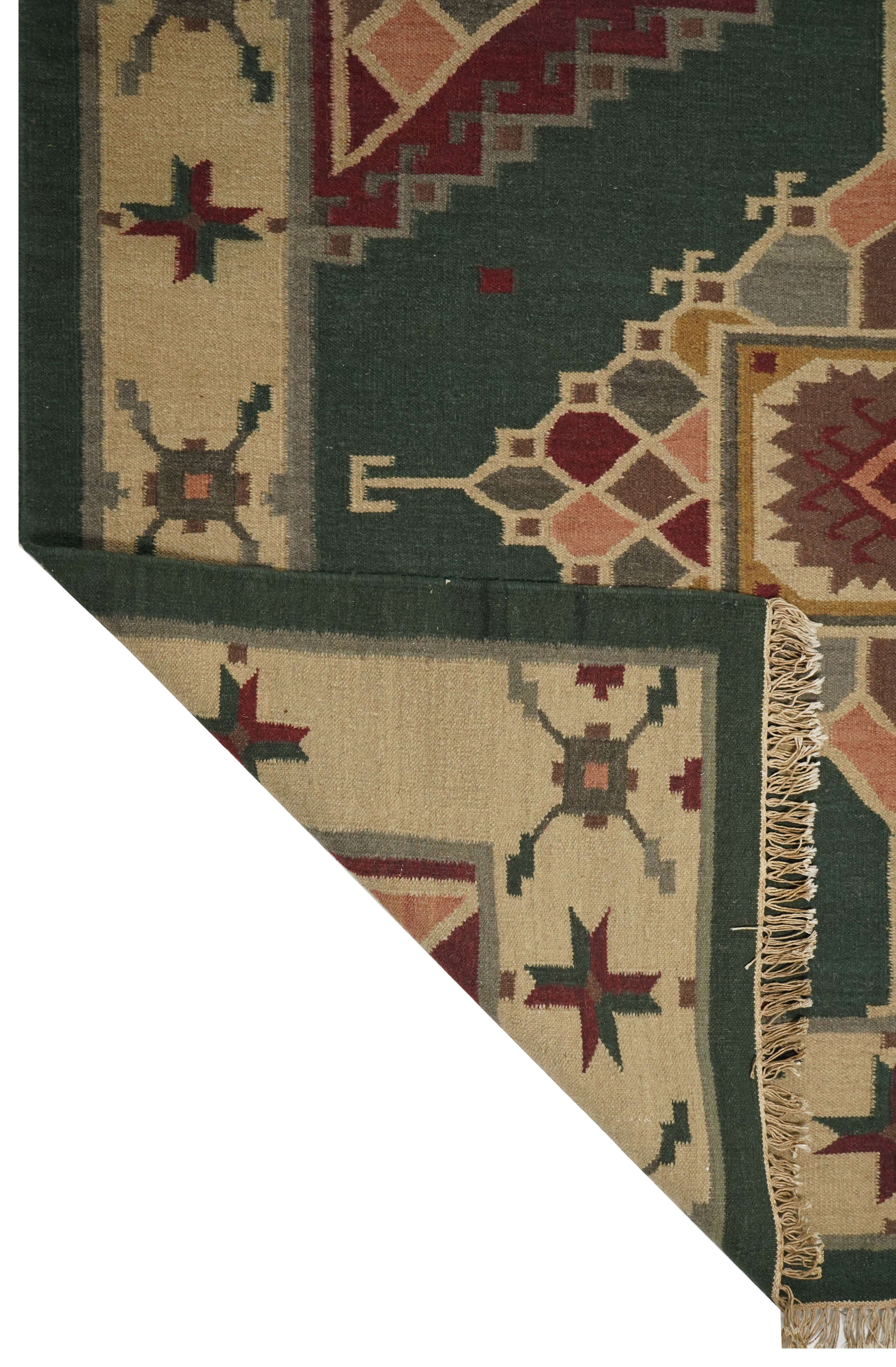 GREEN AFGHANI PATTERN RUG