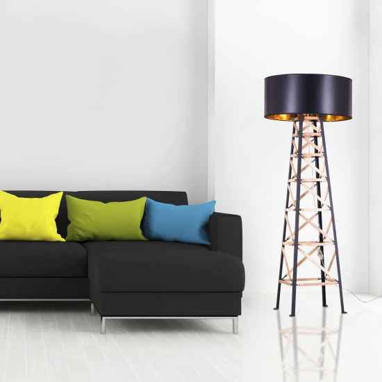 Black Finish Floor Standing Lamp