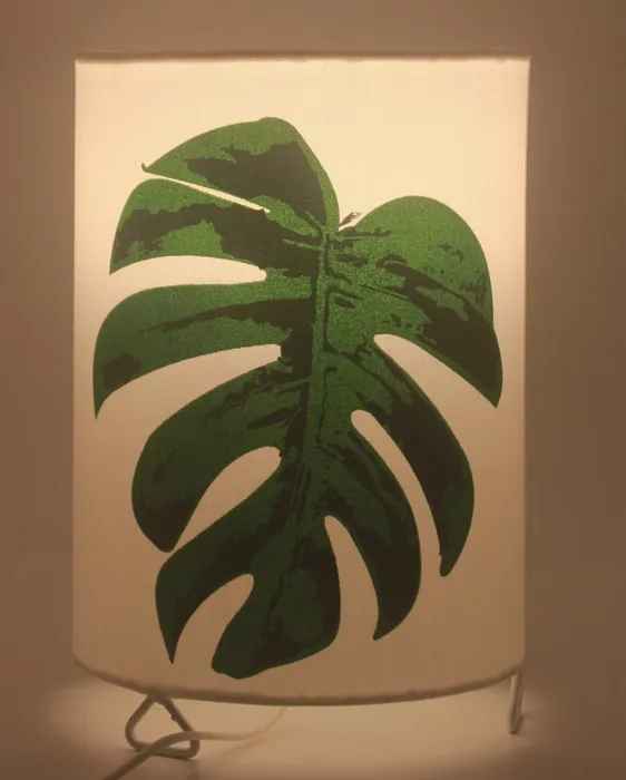 Round Green Foliage Table Lamp