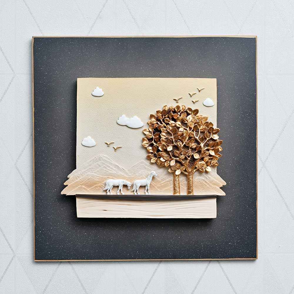 Modern 3D Stone Carving Wall Art