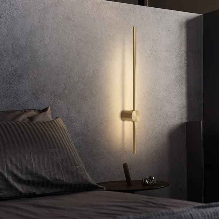 Gold Long Tube Wall Light