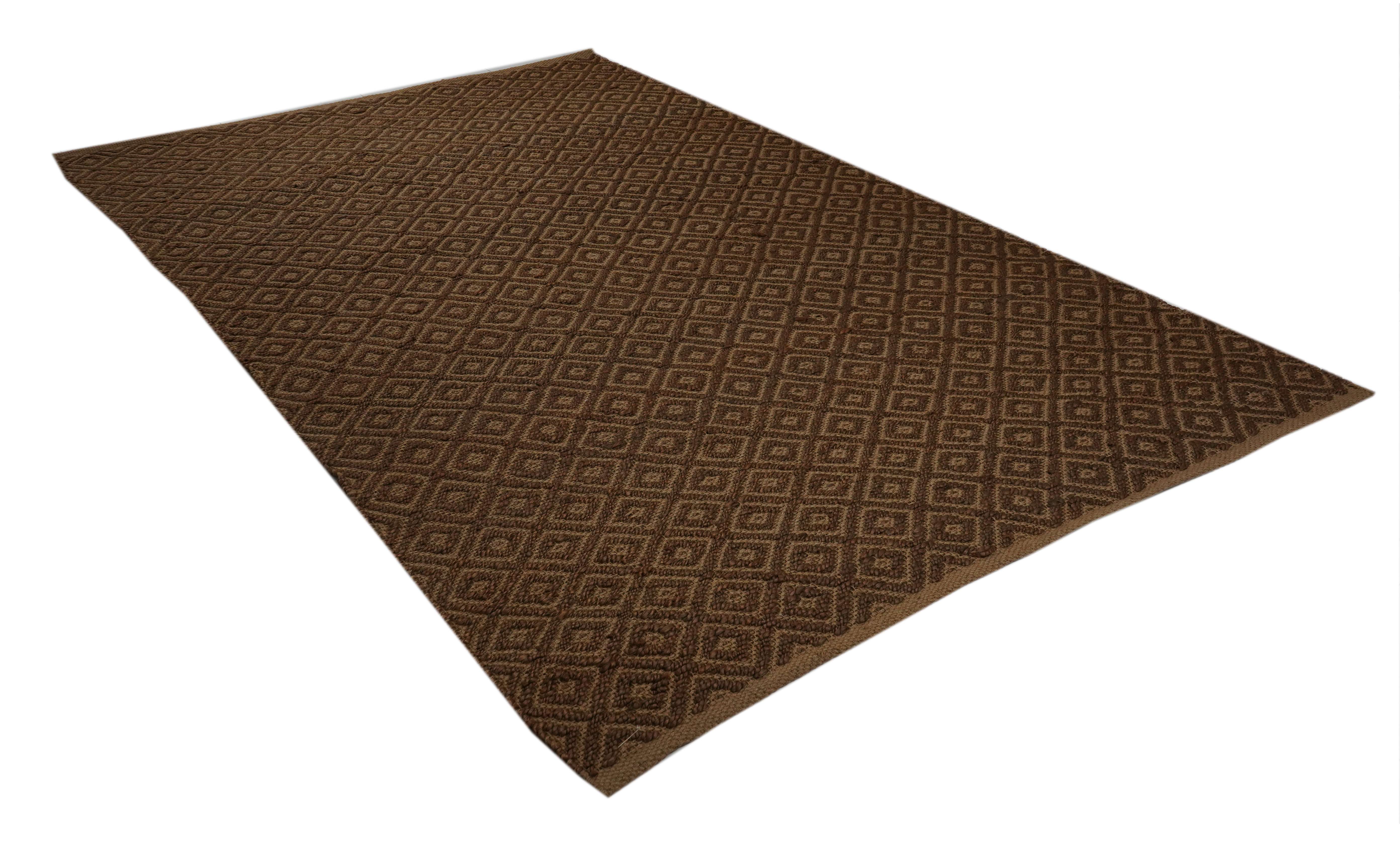 DIAMOND INSIDE DIAMOND BROWN RUG