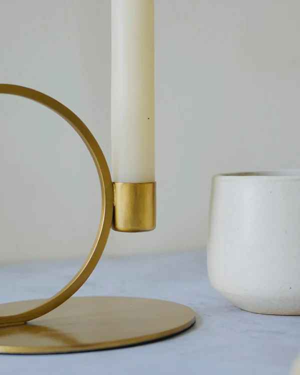 Golden Stem Candle Holder