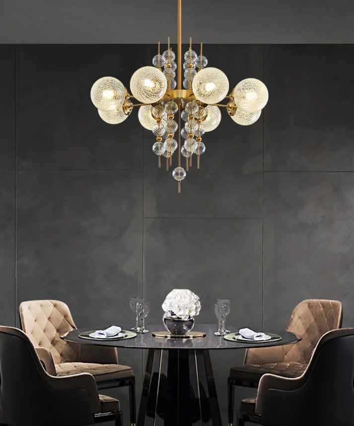 Metal Clear Glass Chandelier