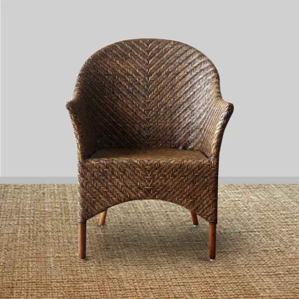 Tuscany Woven Rattan Chair - Brown Wash