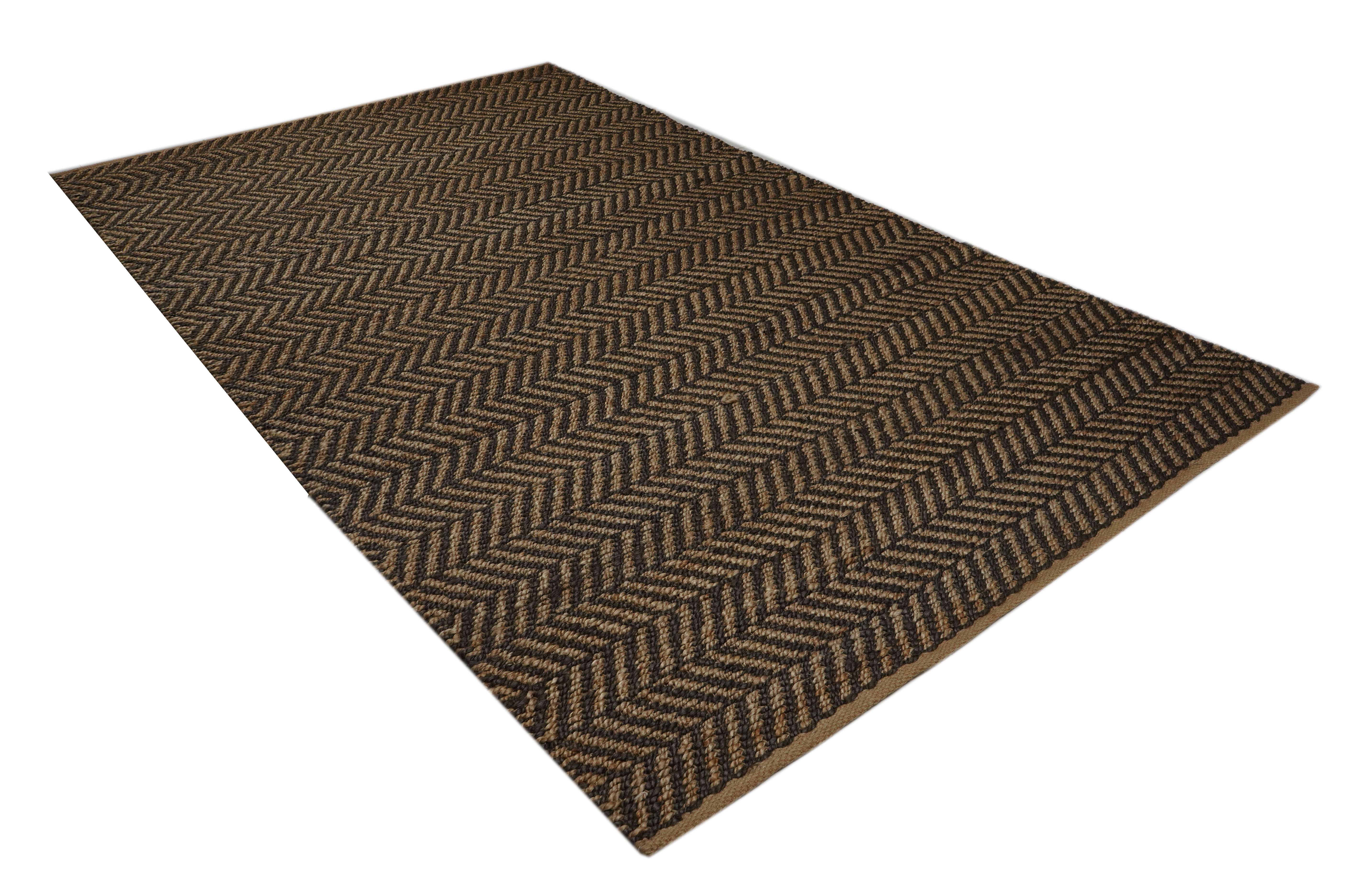 BLACK BROWN CROSS LINES RUG