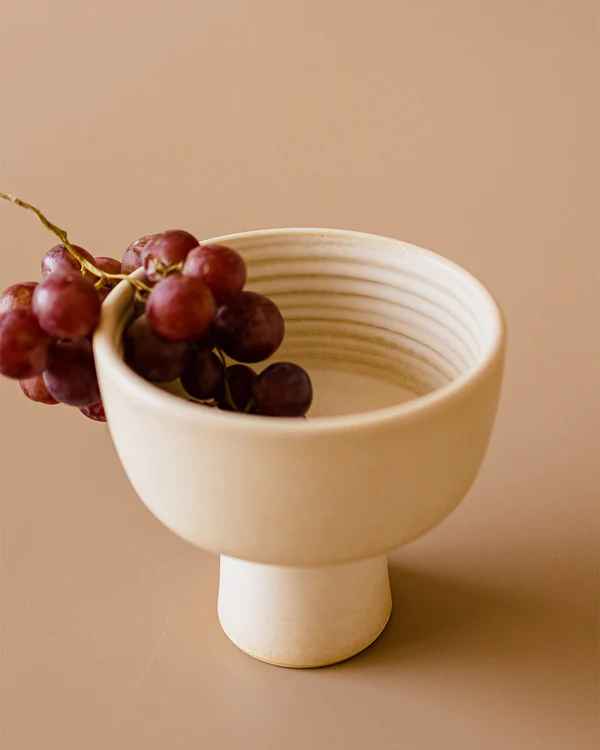 Matt White Pedestal Bowl Vase