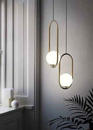 Gold Frosted Ball Pendant Lamp