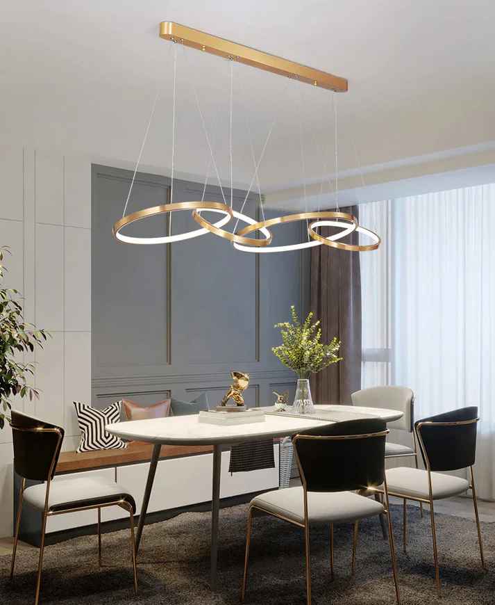 4 Ring Metal Body Led Chandelier