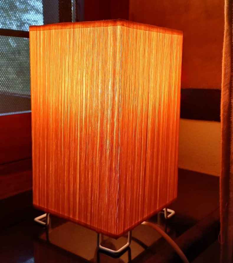 Square Orange Stripes Table Lamp