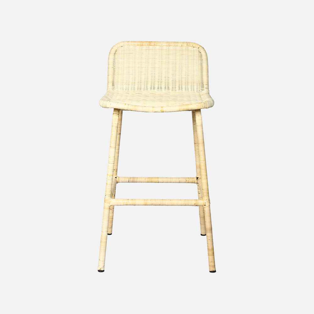 Coastal Comfort Rattan Barstool