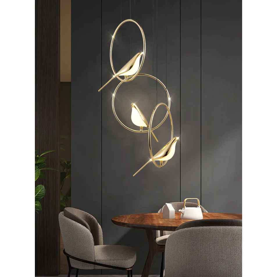 Bird Gold Hanging Light