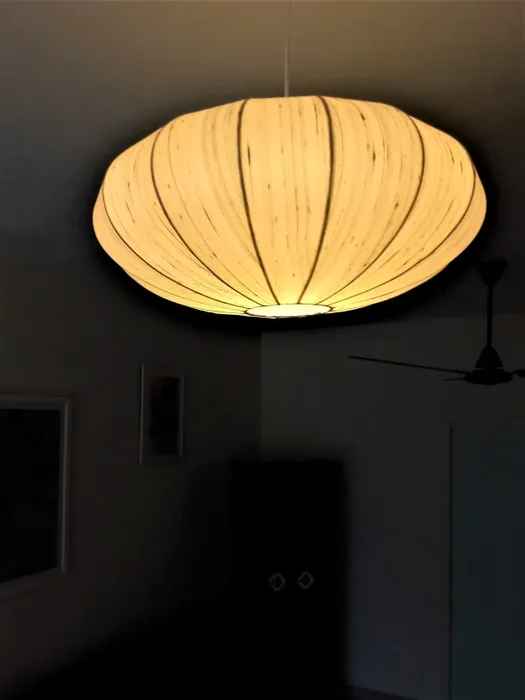 Raw Silk Ivory Balloon Lamp