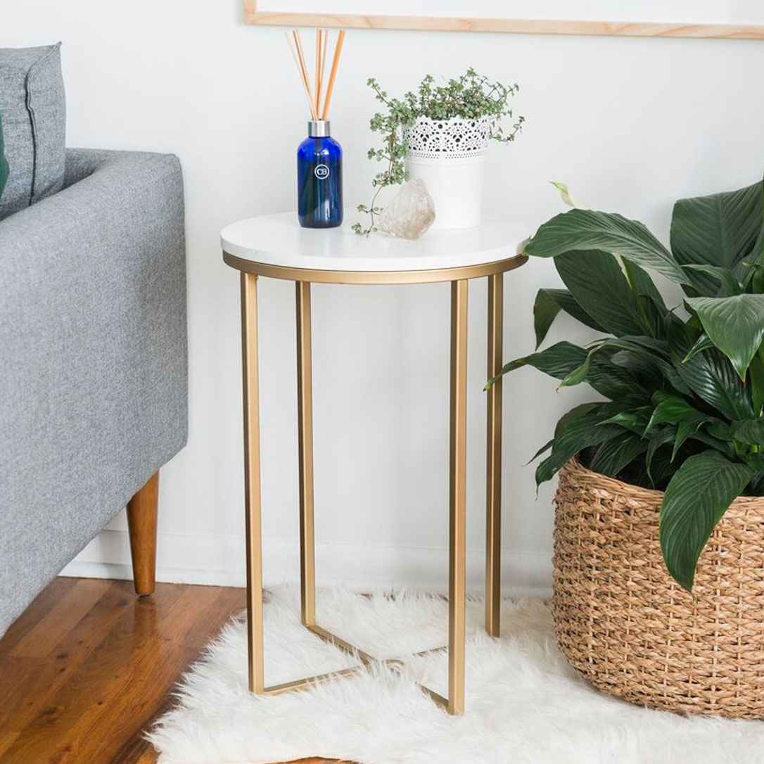 Rounded Pedestal End Table