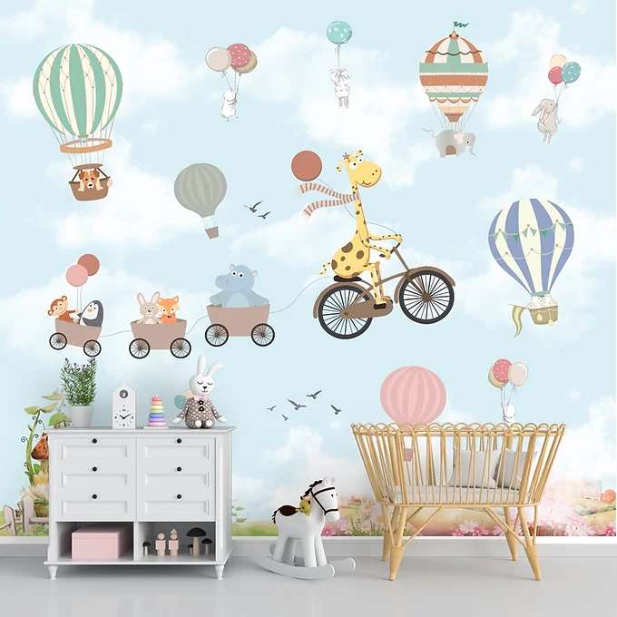 Cute Mountains Wallpaper for Kids Room