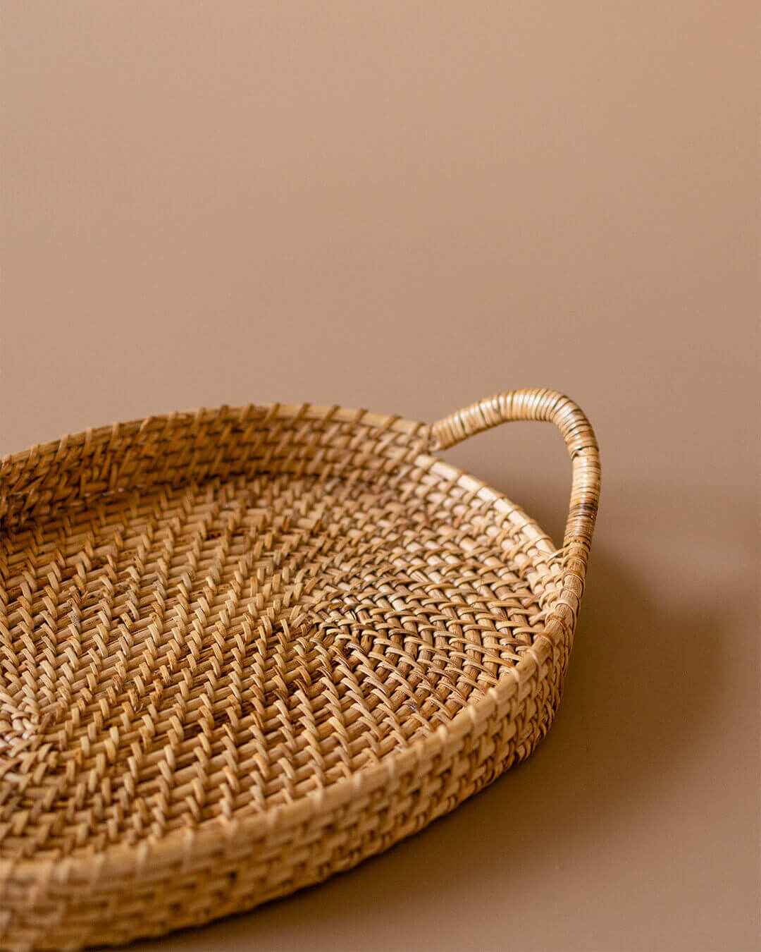 Cane Oval Tray with Handles