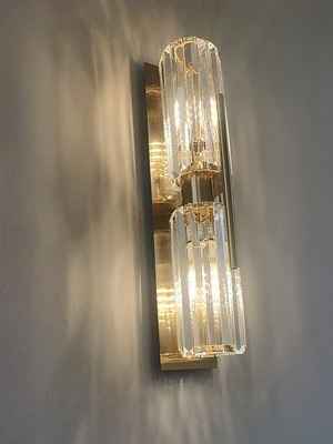 golden crystal wall light