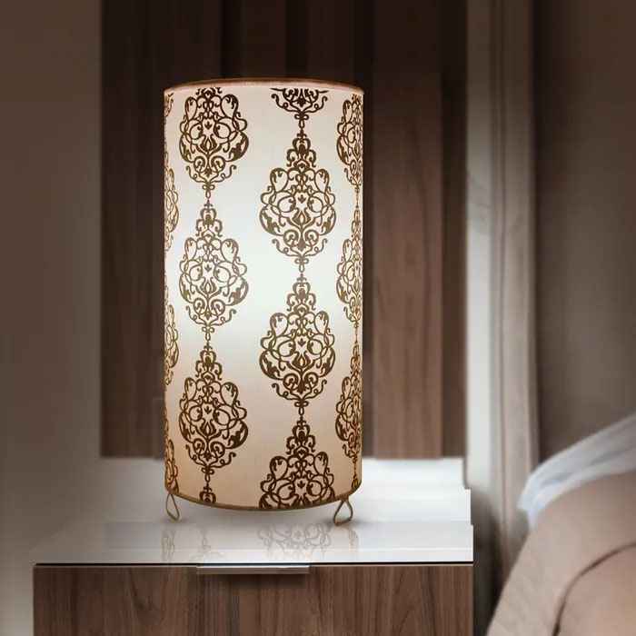 Round Moroccan Royal Print Table Lamp