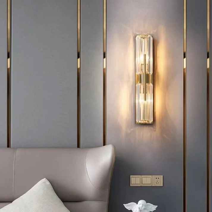 golden crystal wall light