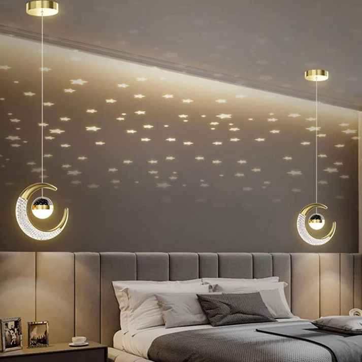 Star Sky Moon Bedside Hanging Light