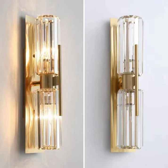 golden crystal wall light