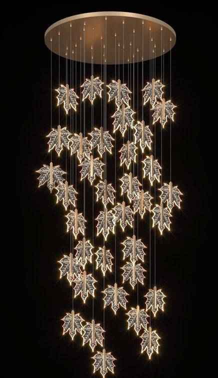 Gold Leaf Stair Chandelier