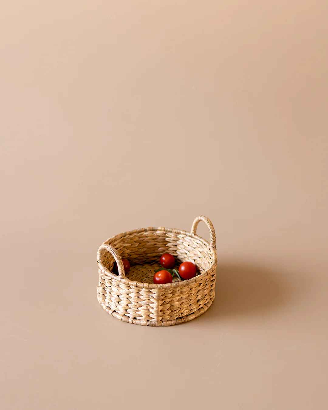 Round Wicker Tray with Handles