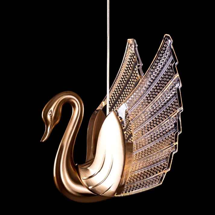 Gold Swan Pendant Light