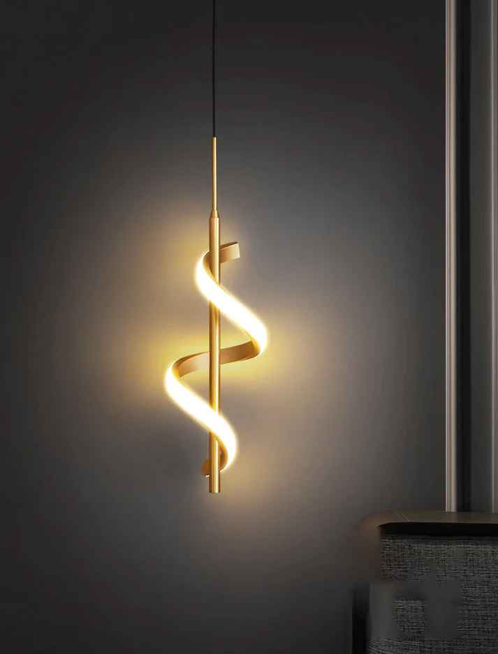 Led Curl Island Pendant Light Gold