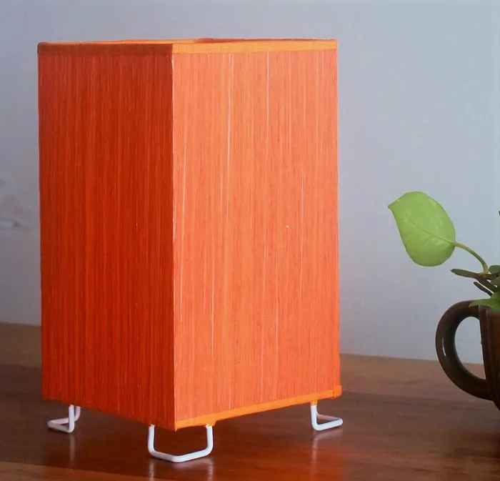 Square Orange Stripes Table Lamp