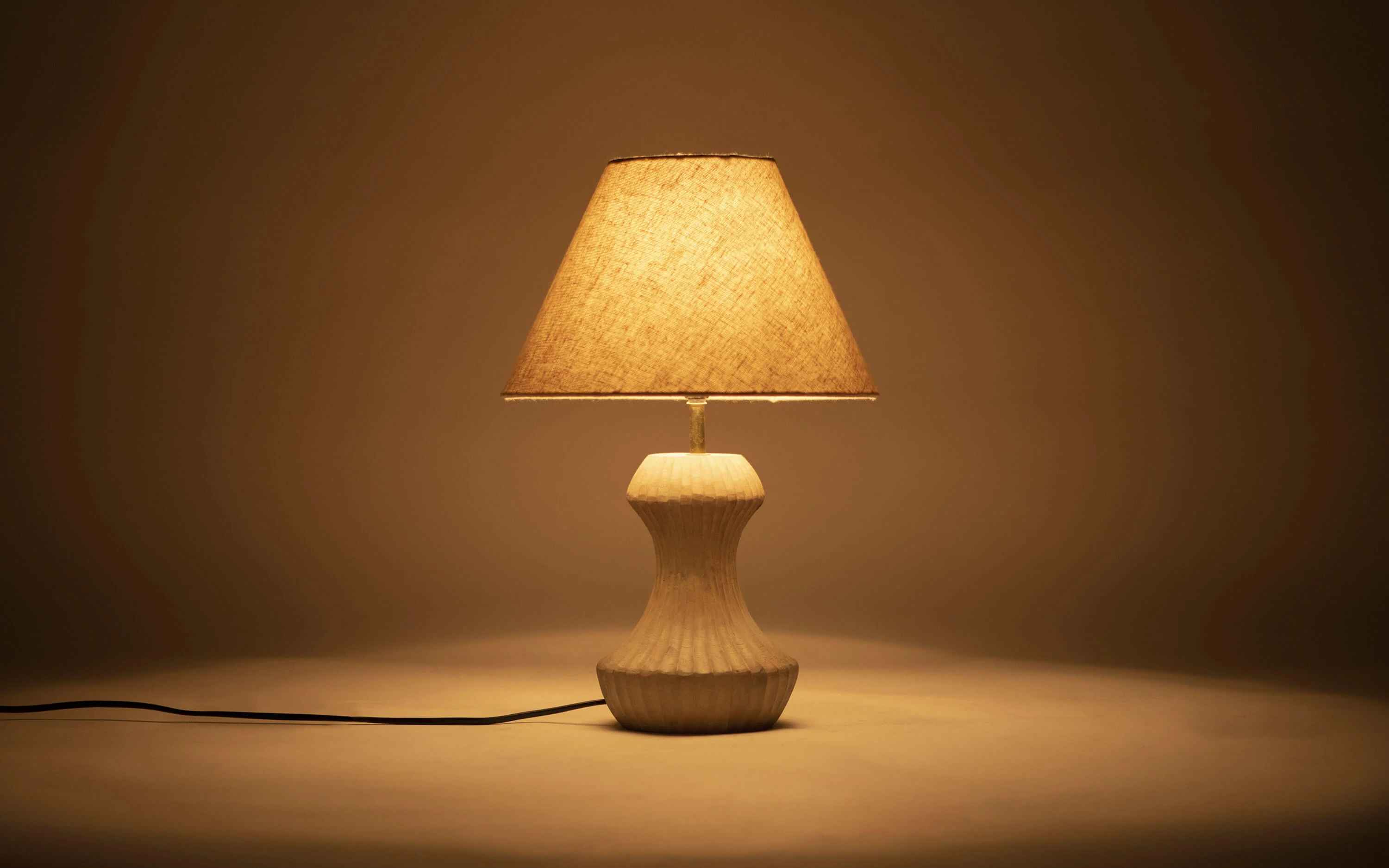 Rib Grey Table Lamp