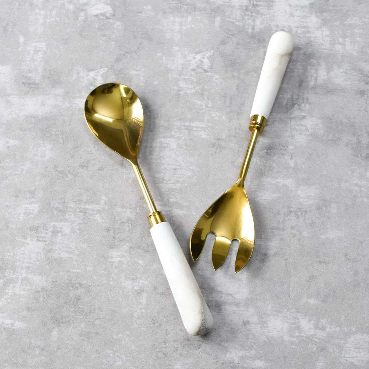 Flint Marble Serving Spoon and Spork Set