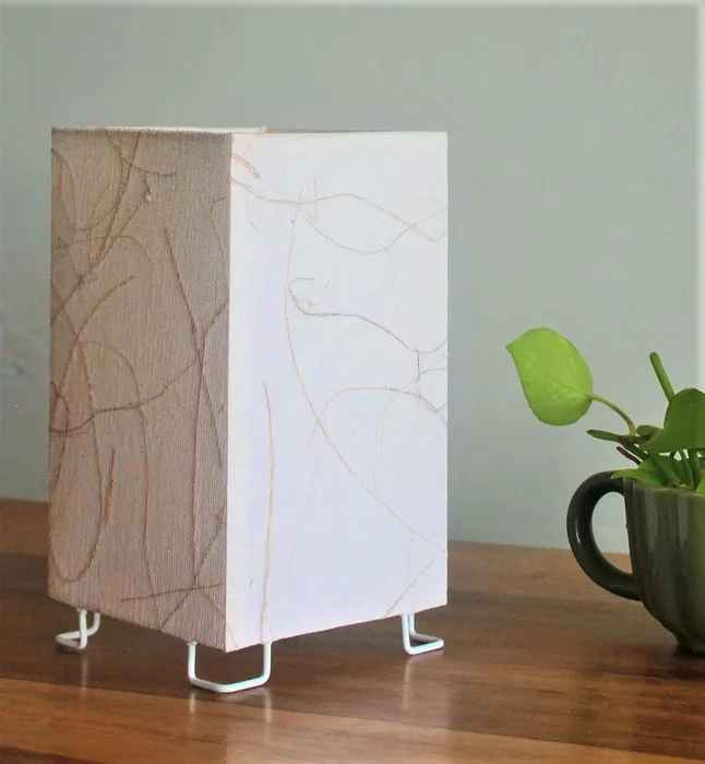 Square Ivory Banana Fibre Table Lamp