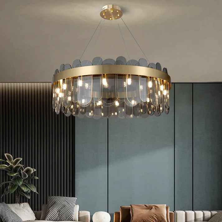 Smokey Glass Led Chandelier