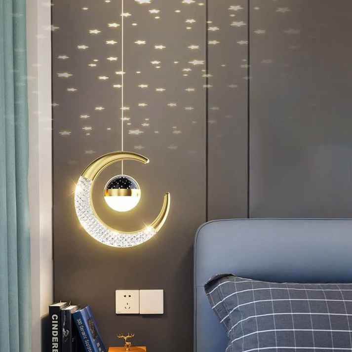 Star Sky Moon Bedside Hanging Light