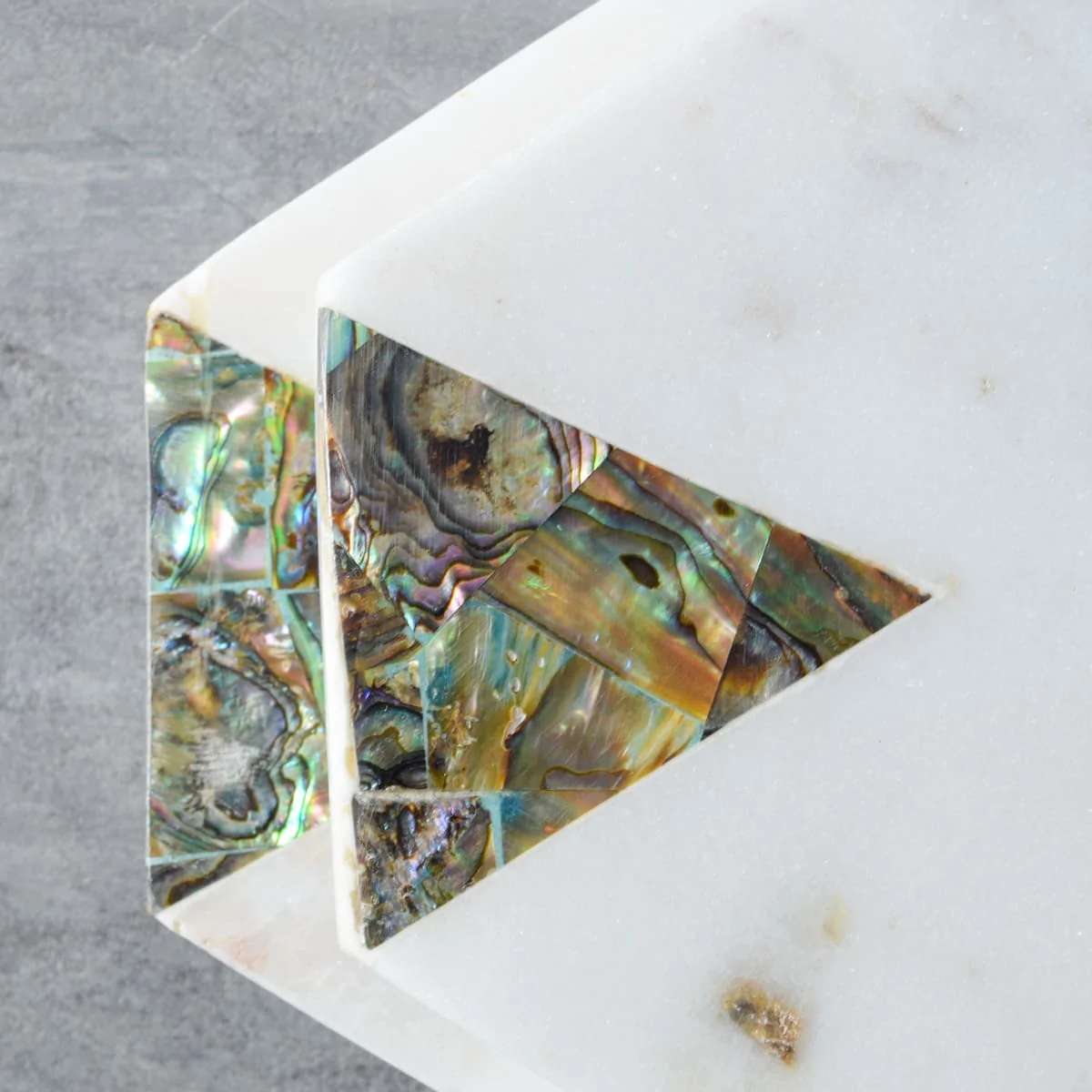 Stefano Marble Coasters with Abalone Shell Inlay (Set of 2)