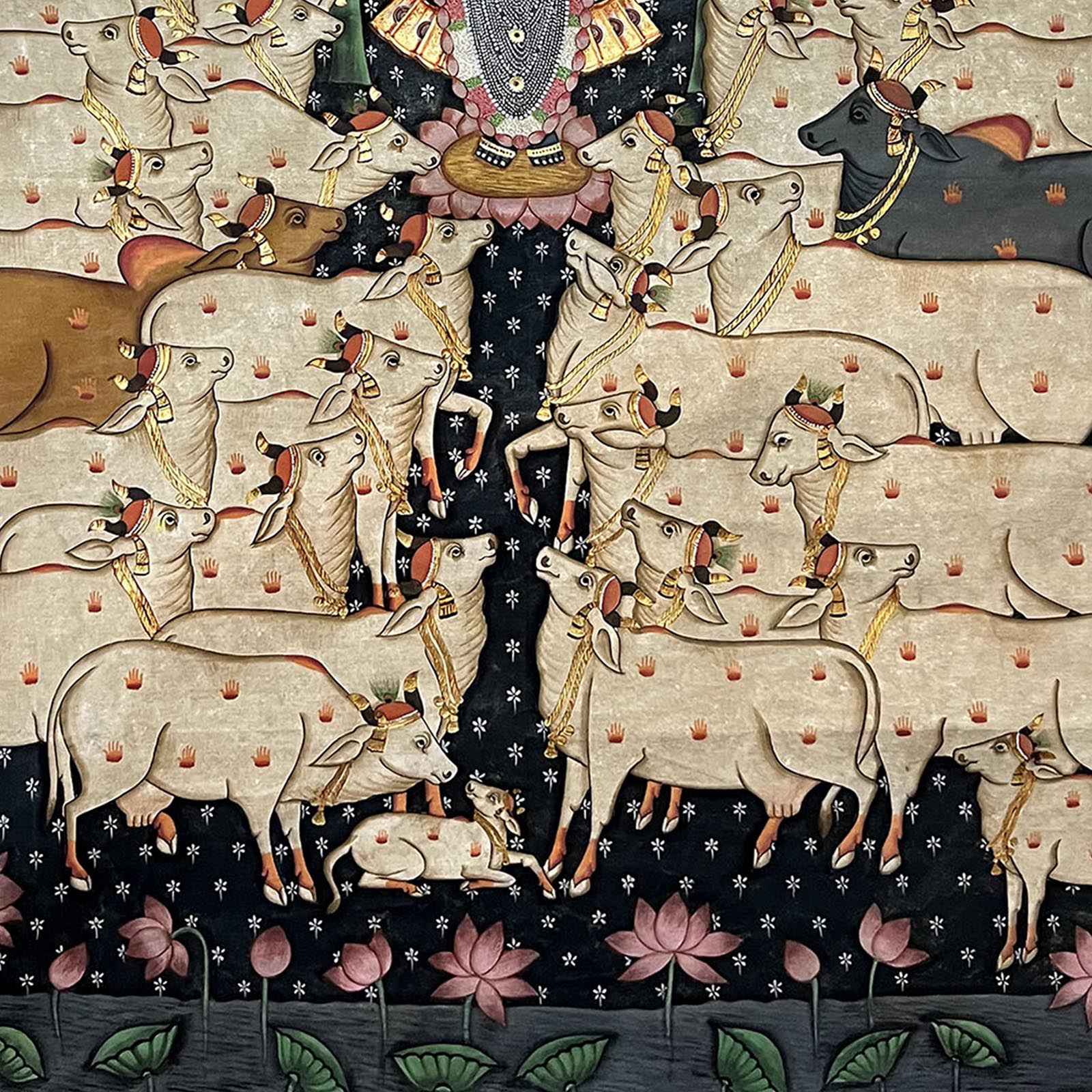 Antique Lord Shrinathji with Cows