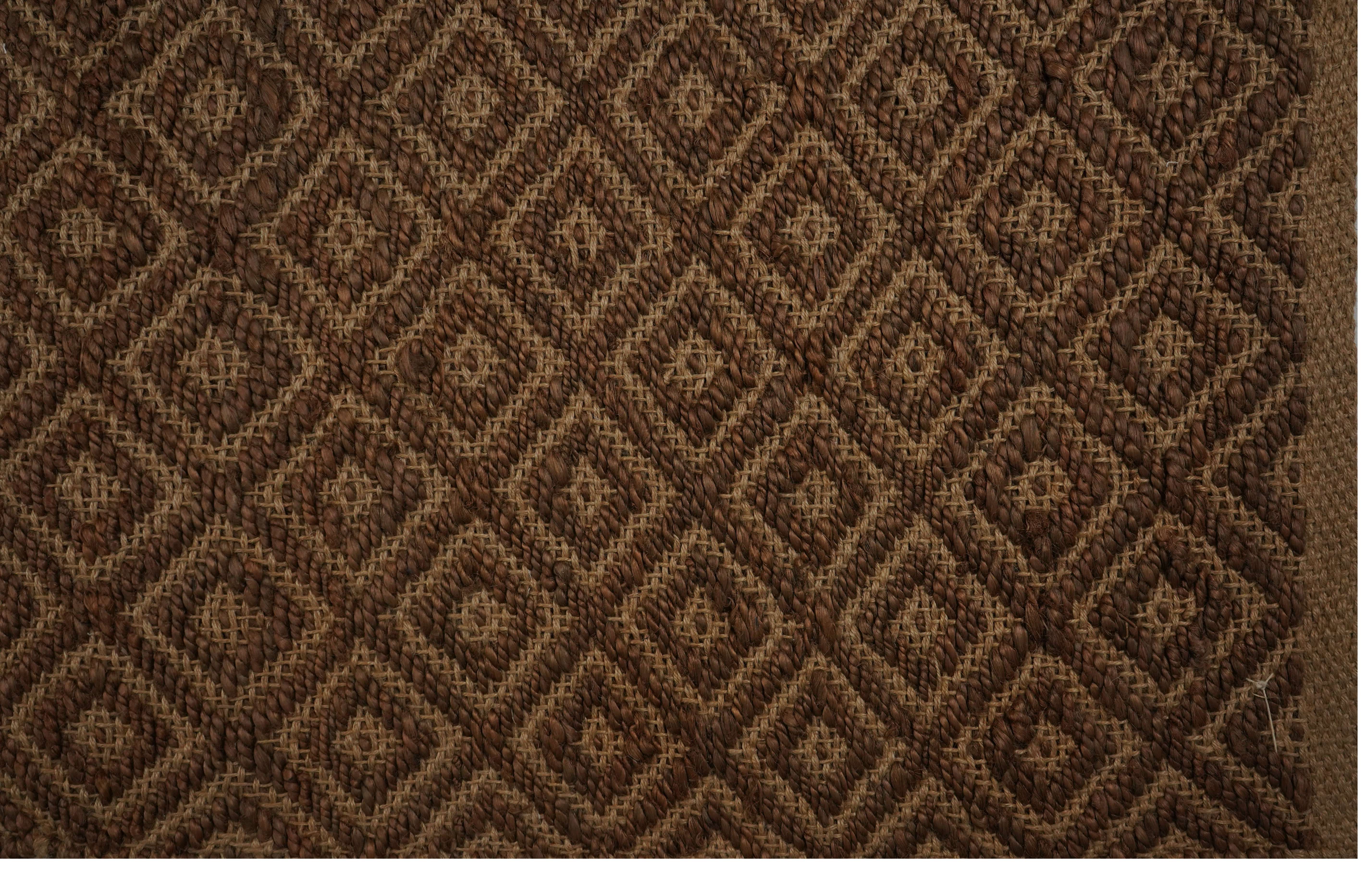 DIAMOND INSIDE DIAMOND BROWN RUG