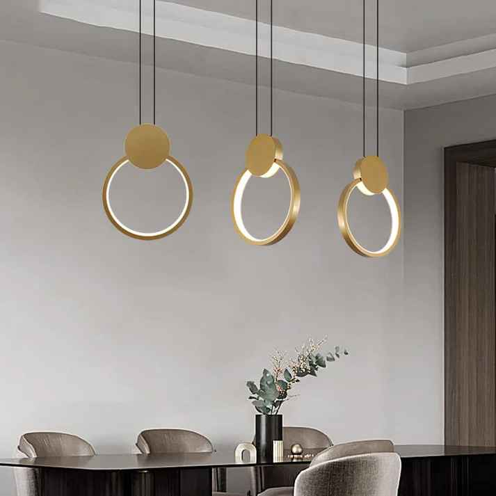 Gold Round Pendant Light