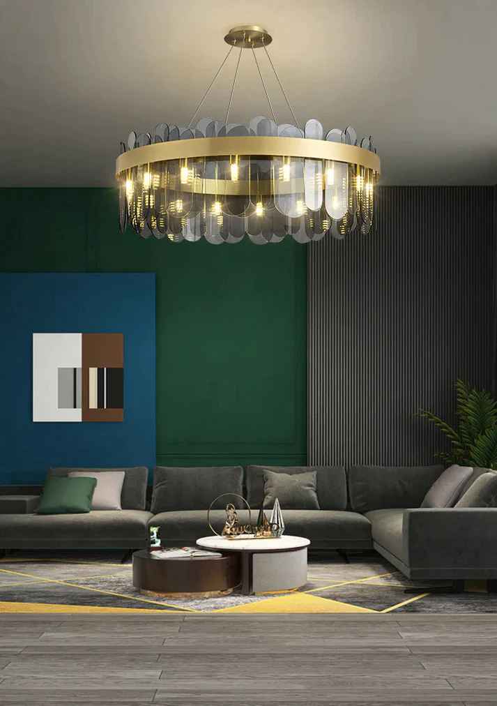 Smokey Glass Led Chandelier