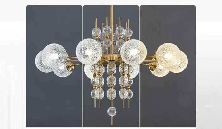 Metal Clear Glass Chandelier