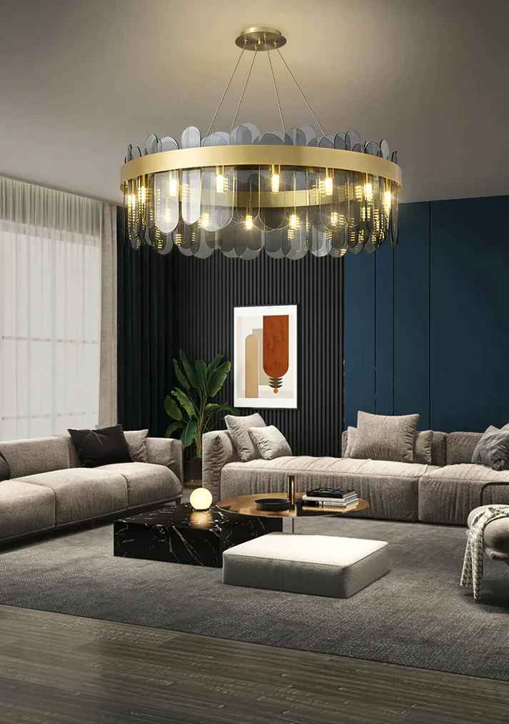 Smokey Glass Led Chandelier